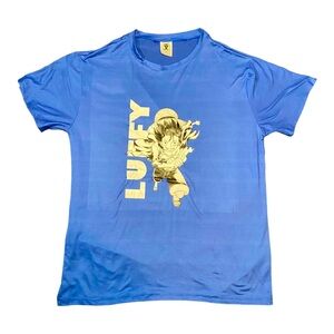 Monkey D Luffy Running‎ Blue Short Sleeve Anime T-Shirt  XXL